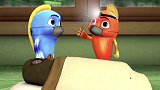 跳跳鱼世界：小鸟受伤了，小蓝和小红在抢救他，小鸟坚持住呀