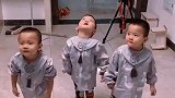 爸爸在家闲的无聊军训两岁的三胞胎儿子，这二哥真是不容易啊
