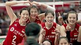 朱婷倒地一传到位袁心玥手起球落 配合默契天津女排再得分