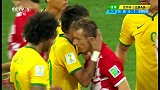 世界杯-14年-小组赛-A组-第1轮-内马尔后场放倒对方球员 领到巴西世界杯第1张黄牌-花絮