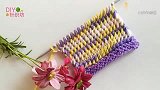 「棒针编织」漂亮的彩色线条花纹！