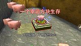 迷你世界：幸运方块生存！3分钟建养猪场，小猪无限刷吃肉不用愁