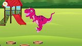 恐龙世界：小恐龙玩滑梯，不料个子太高玩不了，真是太气人了