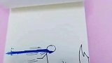 孩子画的火柴人动画，反面还有另一个故事