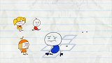 搞笑铅笔人动画：小蓝人作为一个成年人，还玩这种游戏，真是幼稚