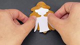 用彩色的落叶，做小公主贴画！