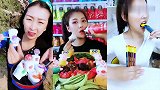 美女直播吃彩色马桶糖，看着真过瘾，是我向往的生活