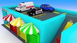 启蒙教育 3D动画彩色汽车停车库 趣味学习颜色