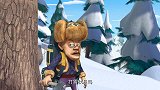 熊出没：光头强跟熊大熊二打雪仗，没想到被巨大雪球淹没了！