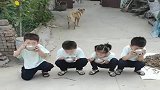 这就是奶奶带大的四胞胎，吃饭的样子太经典了，差点笑喷了！