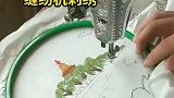 第一次见用缝纫机刺绣，这效率太高了，真是让我大开眼界！