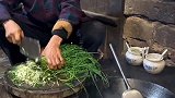 野菜炒腊肉美食，味道太香了