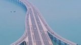 无人机航拍青岛胶州湾跨海大桥，一条巨龙跃出海面