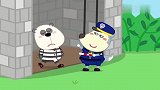 贪吃的熊猫被关进监狱，跟小狼沃夫一起学习好习惯，儿童道德教育