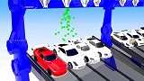 启蒙教育 3D动画给玩具车喷上漂亮的颜色 趣味学习