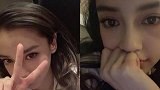 Angelababy久违九宫格自拍满分 小海绵白净可爱超奶萌
