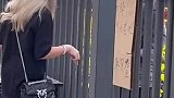 外国女子取快递，小姐姐说中文快递小哥说英文