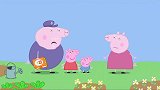 小猪佩奇：猪爷爷不喜欢鸟，用稻草人吓跑它，结果又拿花子讨好它