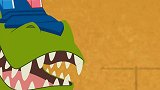 恐龙救援队：霸王龙把泡泡糖当成腊香肠，嘴巴被黏住，满腔怒火！