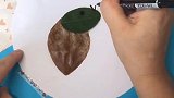 小老鼠树叶贴画