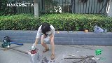 妹子动手能力10000+,用灭火器铸出一把斧子