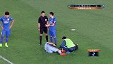中超-17赛季-联赛-第6轮-第45分钟受伤 洪正好争顶不慎崴脚 痛苦倒地被抬出场-花絮