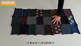 烧脑的旧袜子改造，剪成方块依次缝在一起，成品超美超实用