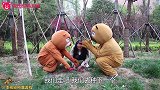 熊出没真人版：翠花和熊大熊二种花，没想被光头强踩坏，好难过
