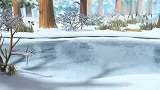 萌鸡小队：小萌鸡一起滑雪橇，遇到了水獭，免费上了一节课！