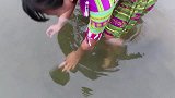 野人路过看见妹子钻坑里抓鱼，野人直接去把妹子从坑里拉出枪鱼