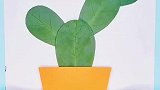 用树叶，做一盆漂亮的仙人掌！