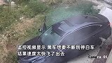 小伙疑似开斗气车别车，速度太快撞向马路牙子后飞出撞向民房，事发全程曝光