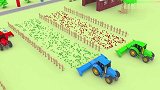 听儿歌拖拉机田里播种浇水学色彩