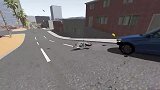 公路上模拟摩托车可能的灾难