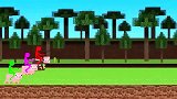Minecraft动画：火柴人VS我的世界 骑猪赛跑