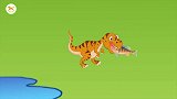 恐龙世界：小恐龙真淘气，跑到河底去抓鱼，你会游泳么