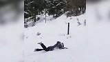 马竞帝星奋不顾身钻入雪堆 手把手教你如何逗笑女朋友