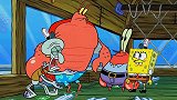 海绵宝宝：章鱼哥被追杀跑到厨房，屁股着陆被当成肉饼烤熟了