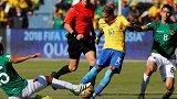 世预赛-18年-保利尼奥中柱内马尔失单刀 玻利维亚0:0巴西-精华