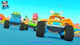 宝宝巴士：怪兽车们比赛，在赛道上驰骋，好厉害的样子