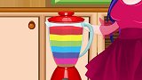 小马国女孩：紫悦用榨汁机制作的神奇药水，彩虹色的长发！