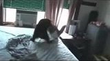 实拍两只猫咪床上大战 花猫一脚飞踢后逃跑-7月15日