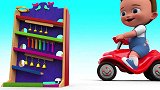 启蒙教育 3D动画小男孩的彩色球木制玩具玩的真开心！