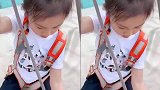 李小璐携女儿攀岩甜馨淡定吊威亚越长越像贾乃亮