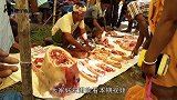 印度人是怎么卖肉的？看看他们的肉摊，也许你再也不想吃肉了