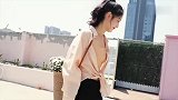 章若楠的少女感穿搭，纯色单品塑造清纯感，不愧是初恋女神