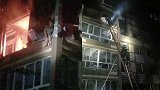 哈尔滨民宅煤气罐爆炸崩飞窗户多车受损 消防从阳台救下被困男孩