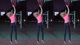 校园里的金发美女，打篮球都这么优美