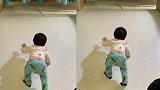 张歆艺分享儿子运动视频 四坨在地上爬行动作利落速度快