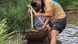 你也曾经这样在河里捞田螺吗